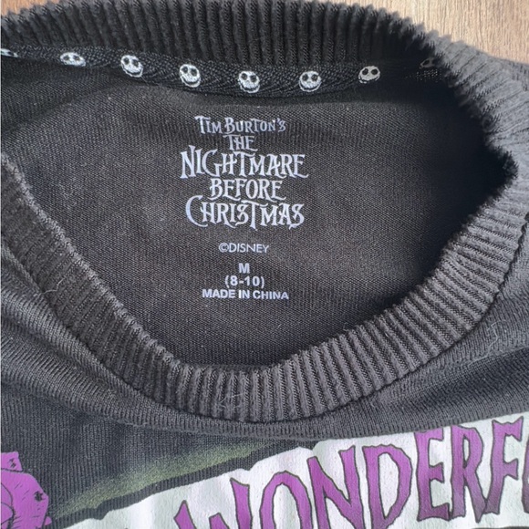 Disney sleepwear M sweater night gown black purple nightmare before Christmas - Picture 5 of 9